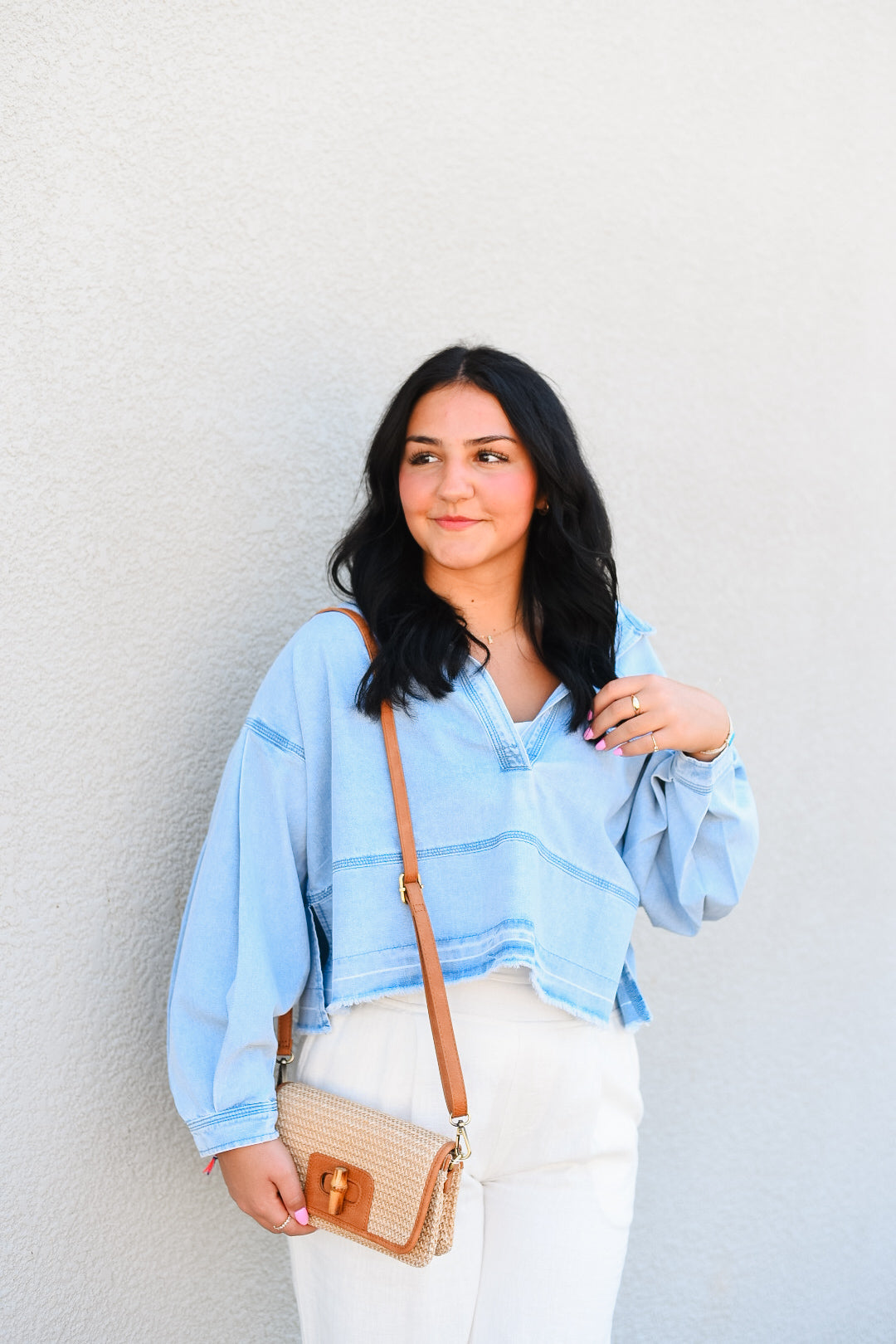 Azza Denim Long Sleeve Top