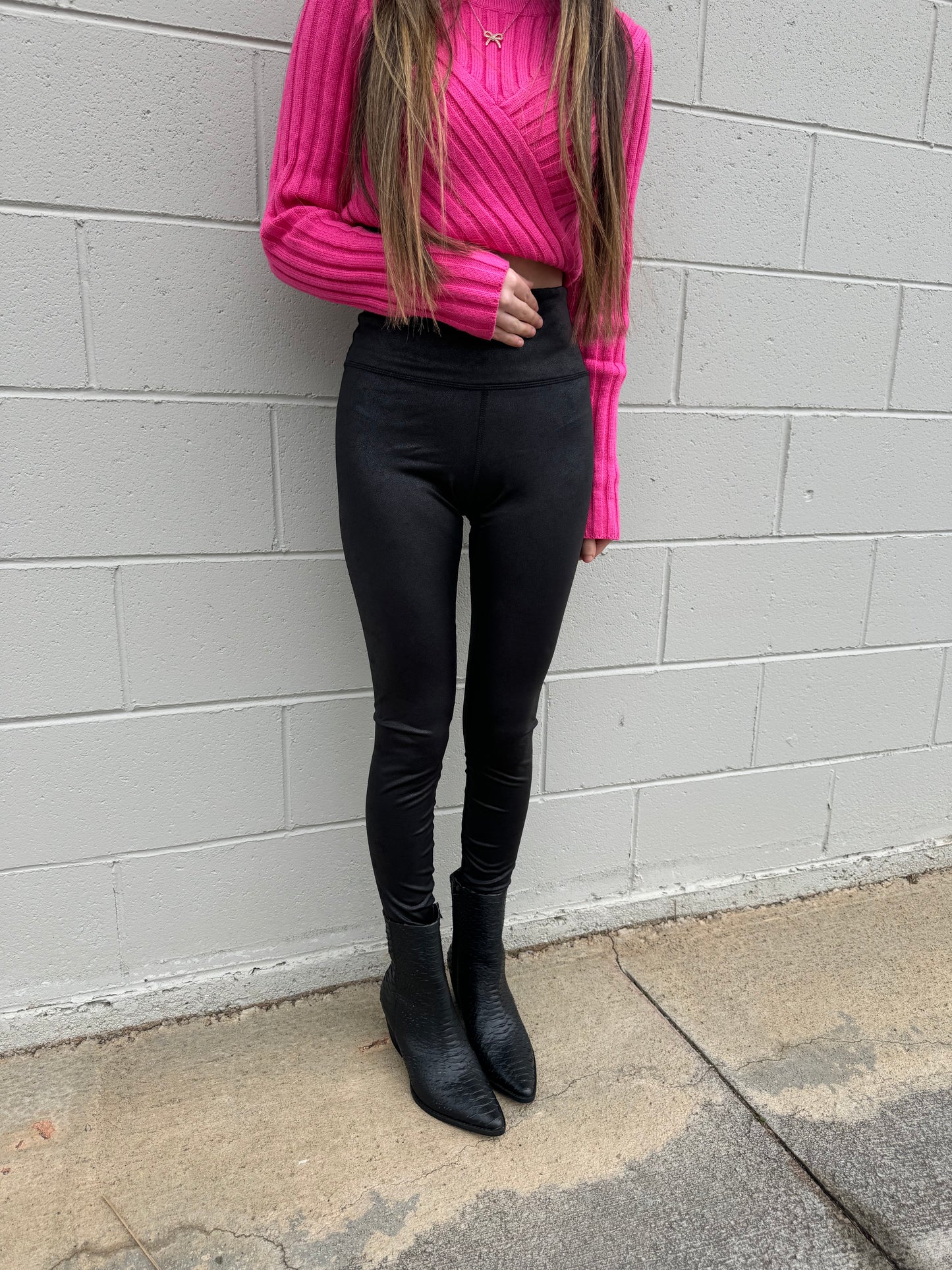 Faux Leather Full Length Leggings