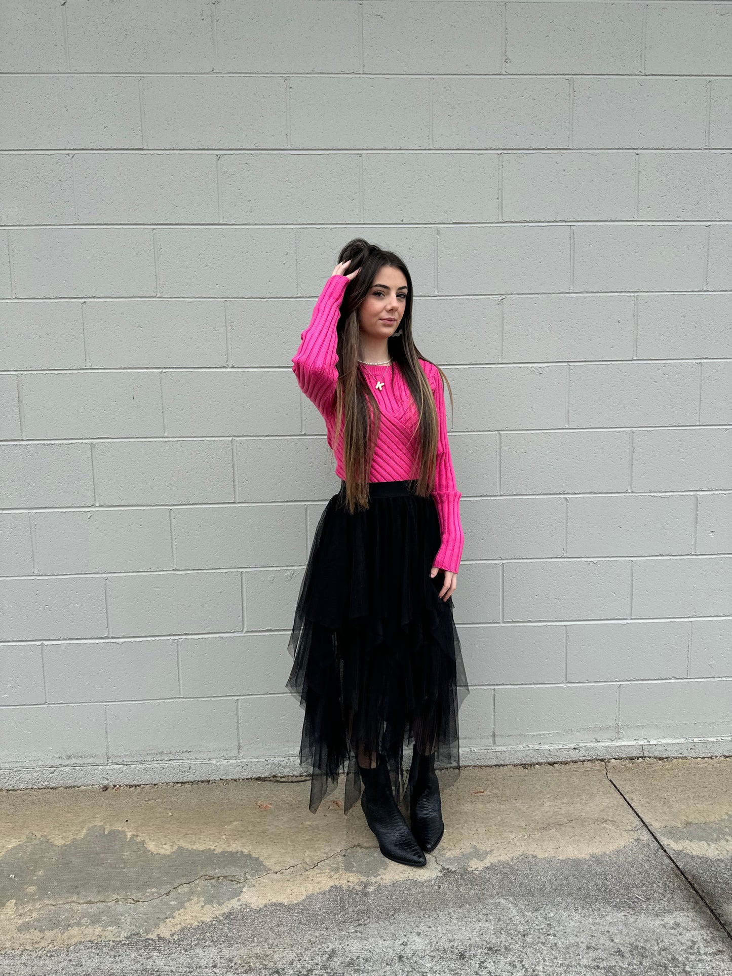 Mesh Midi Skirt