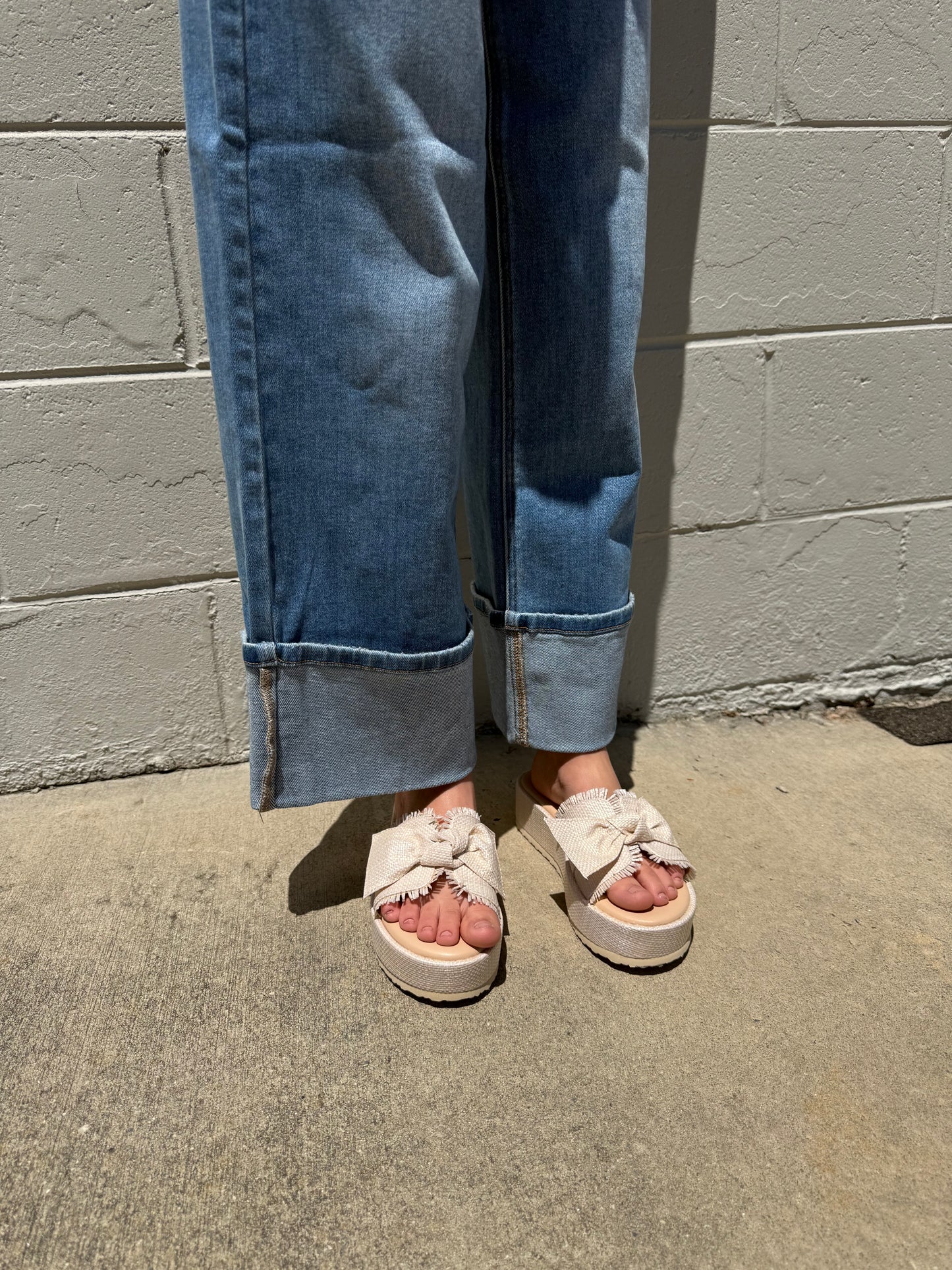 JBD Petite Cuff Slim Wide Jeans