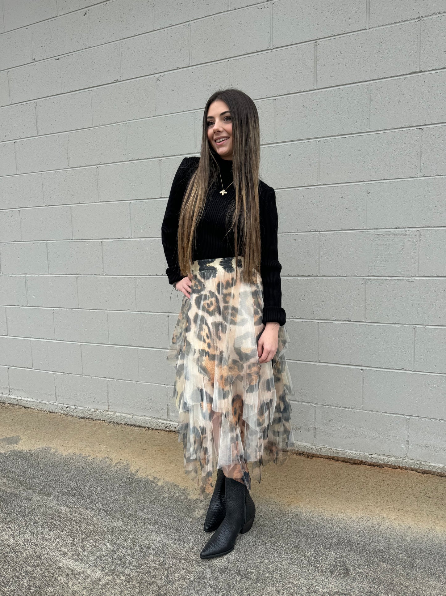 Mesh Midi Skirt