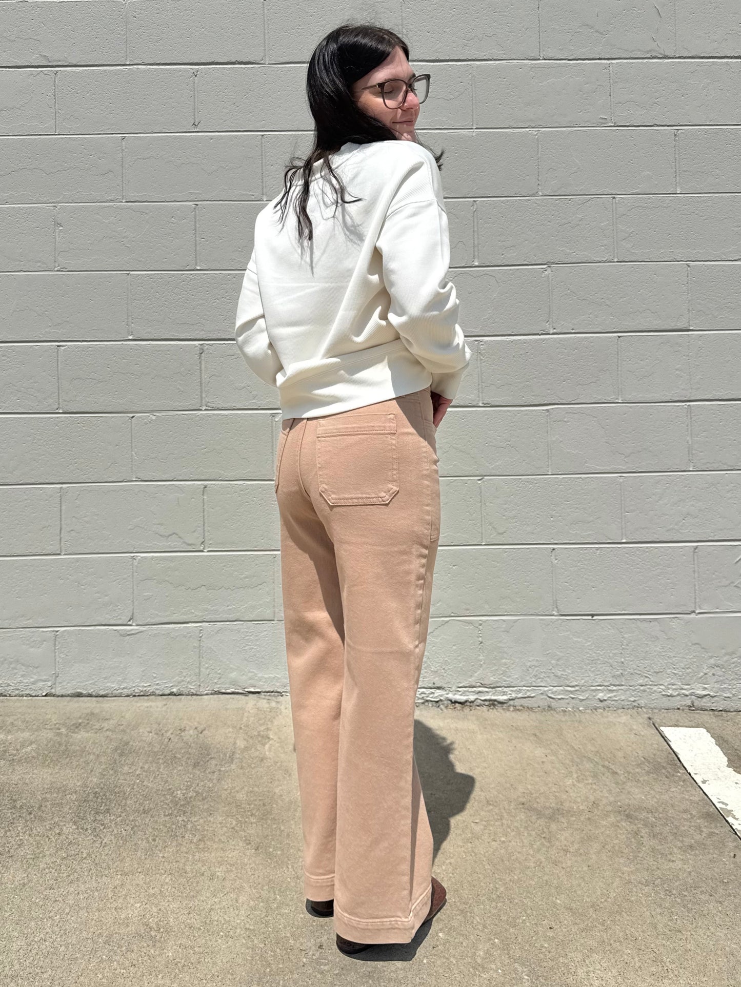 Josiah Latte Utility Wide Leg Jeans
