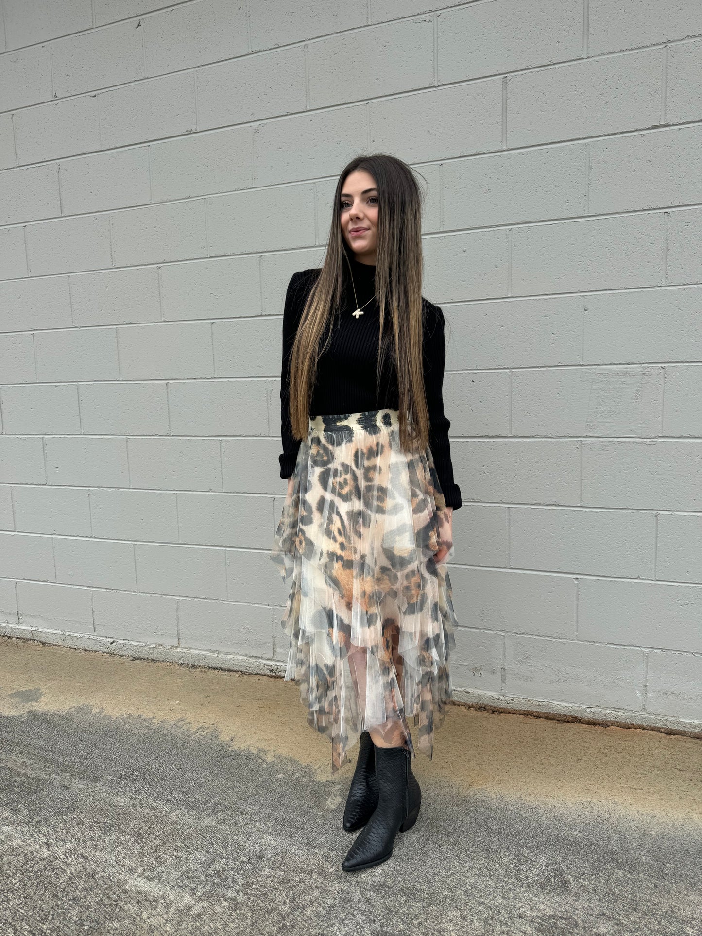 Mesh Midi Skirt