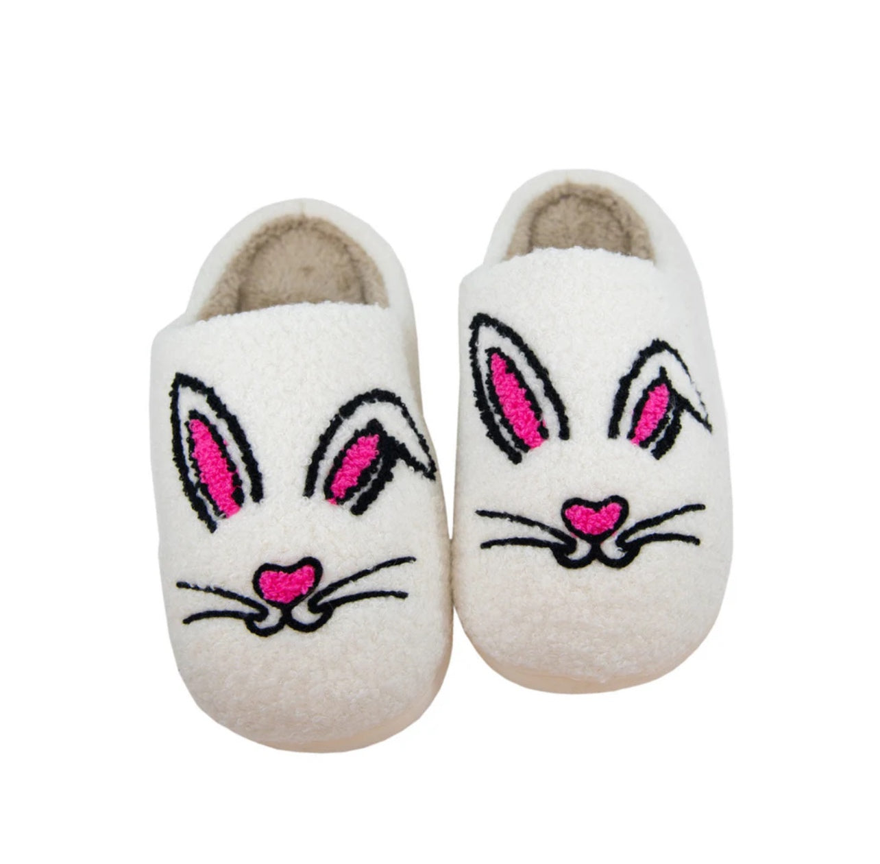 Bunny Face Fuzzy Slippers
