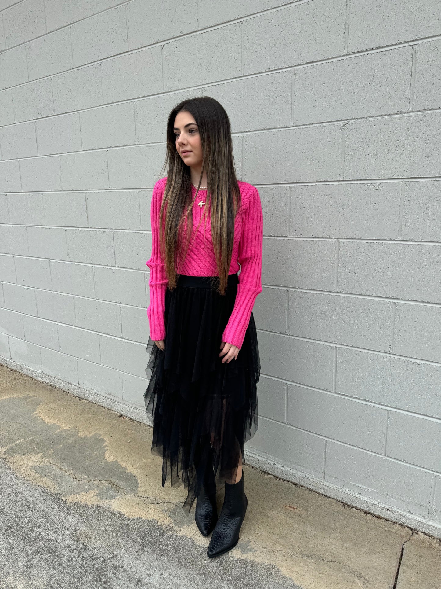 Mesh Midi Skirt