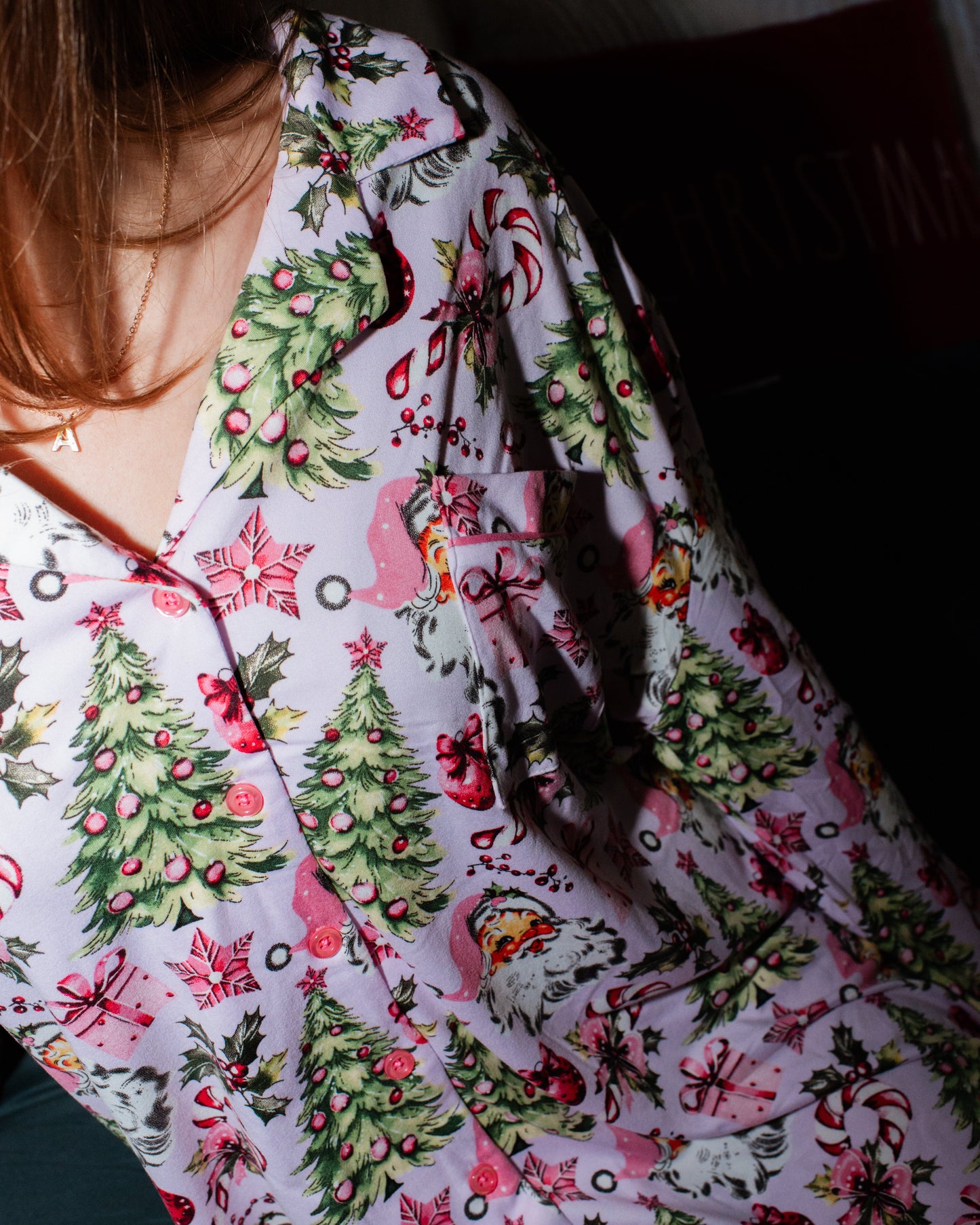 Vintage Pink Christmas Sleep Dress