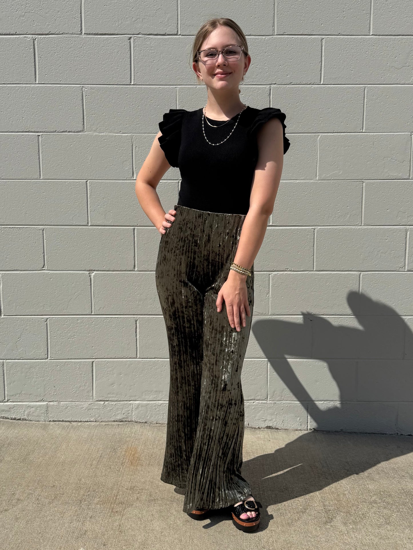 Kaylee Velvet Flare Pant