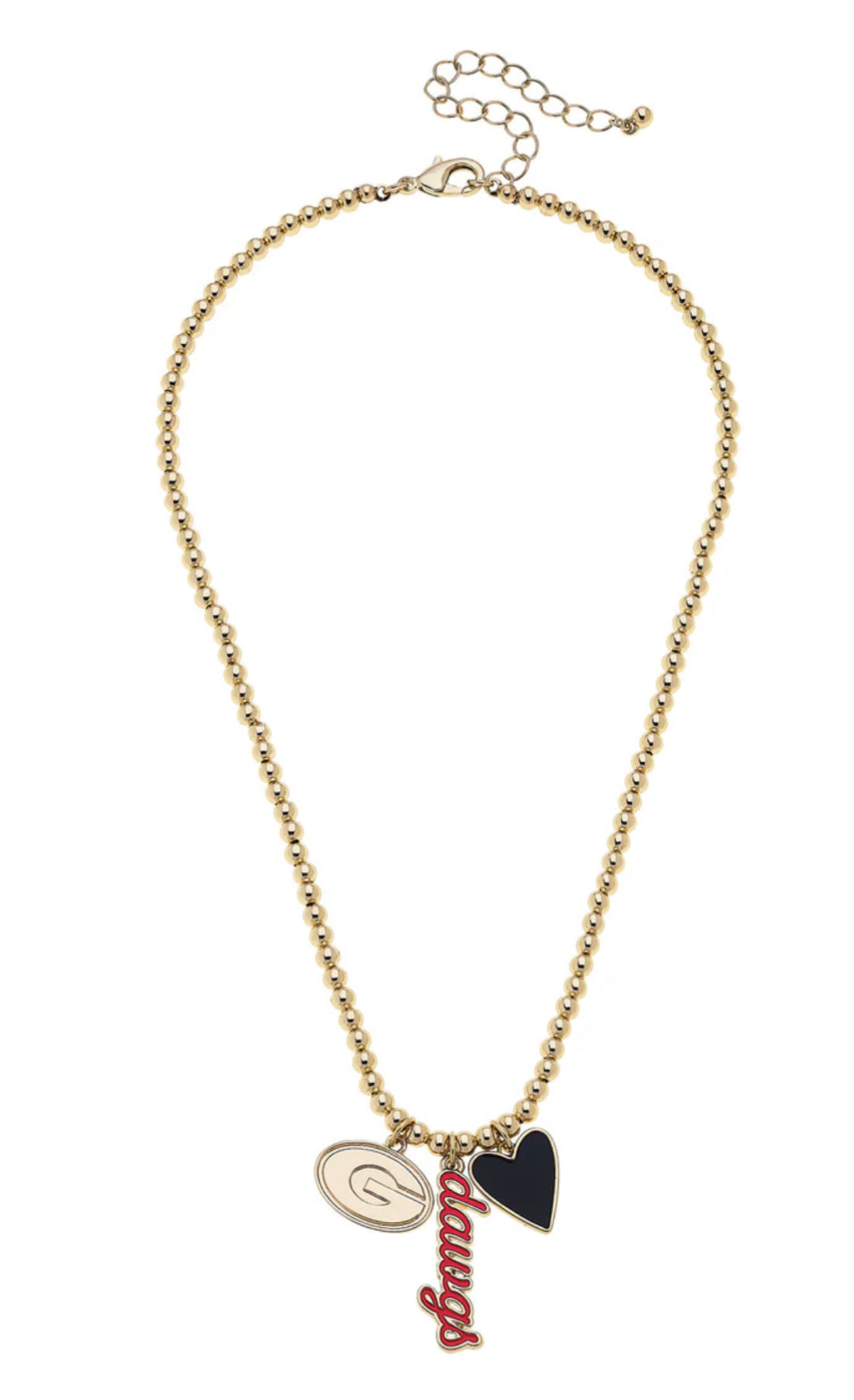 Georgia Bulldogs Ball Bead Charm Necklace