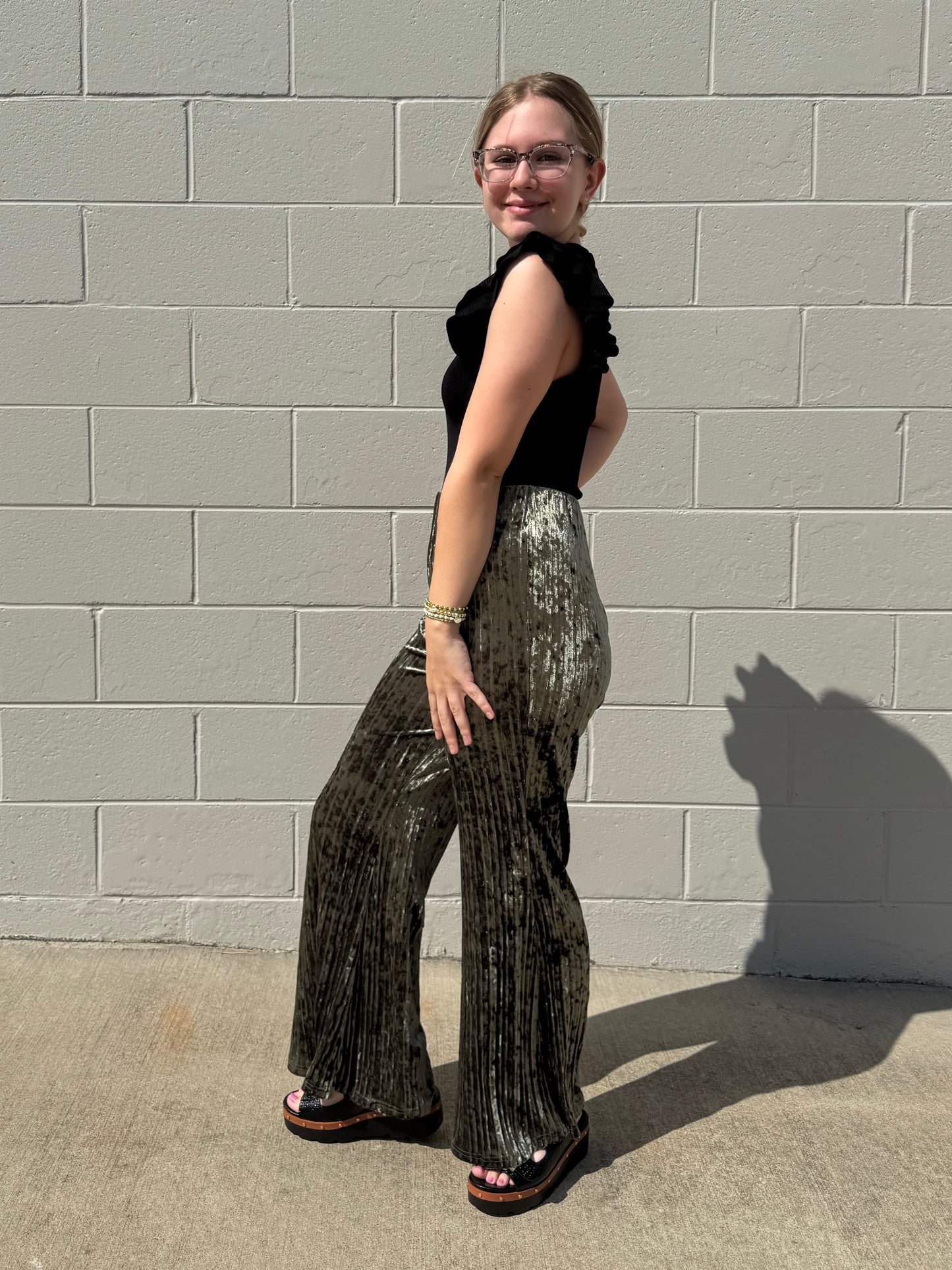 Kaylee Velvet Flare Pant