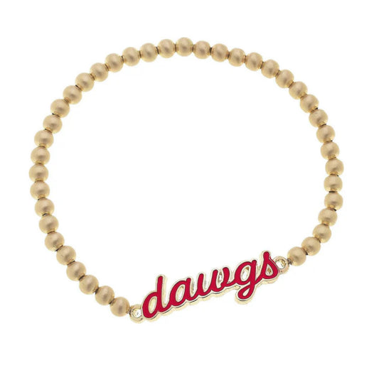 Georgia Bulldogs Enamel Script Stretch Bracelet