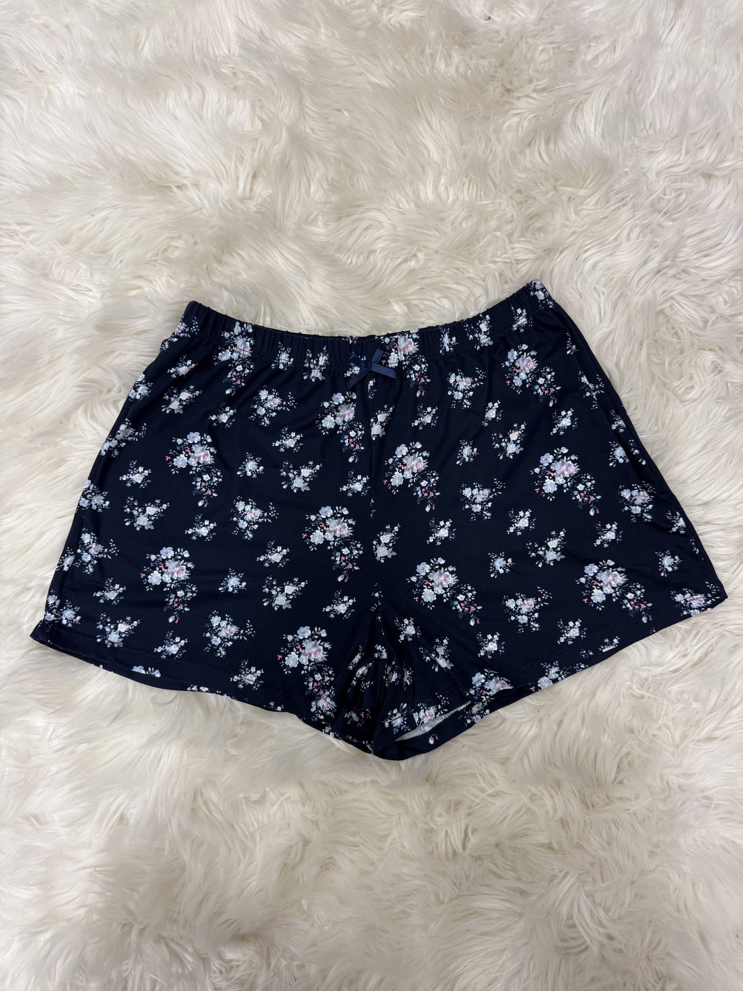 Lace Navy Flower Pajama Set