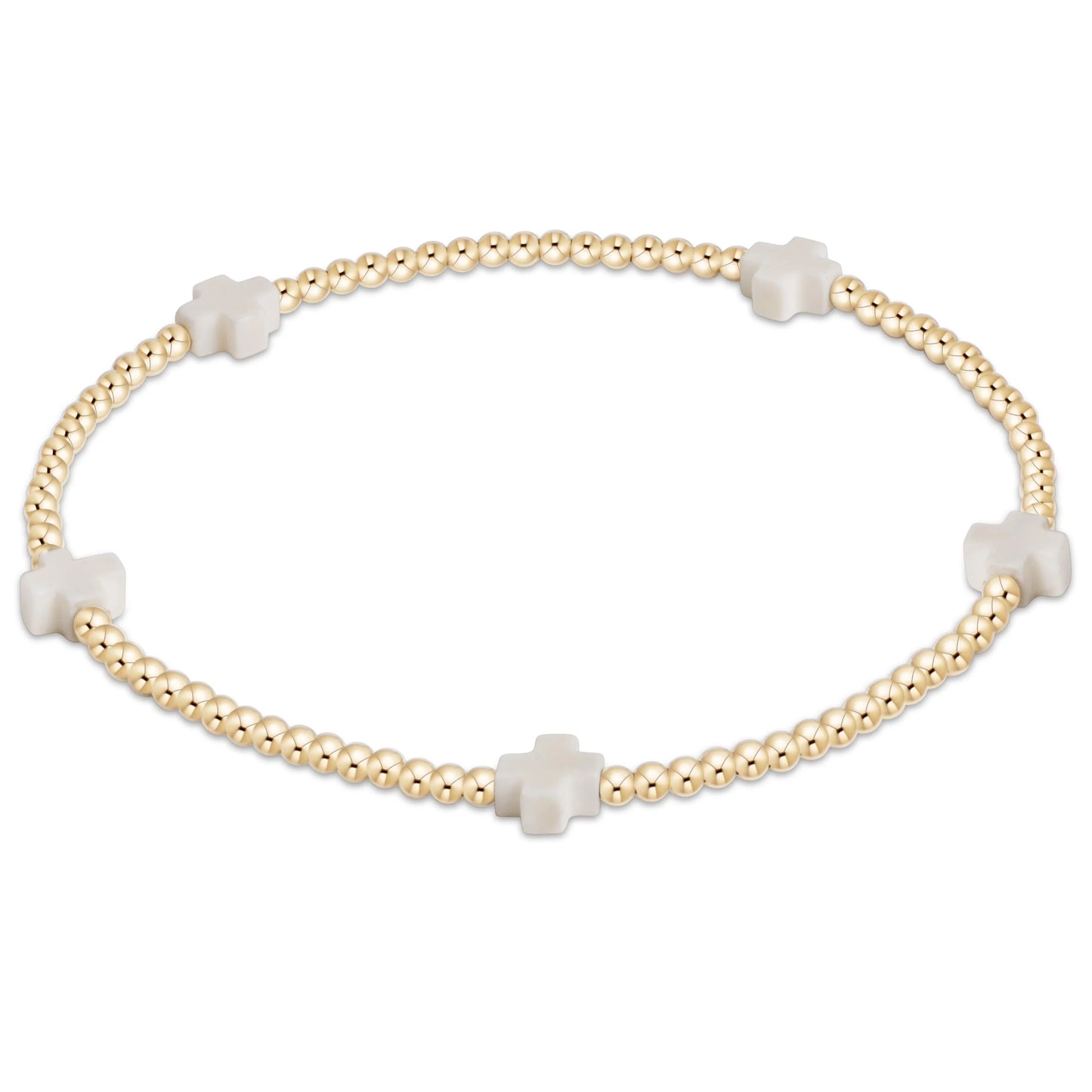 ENewton Signature Cross Small Cross 2mm Bracelet - Gold