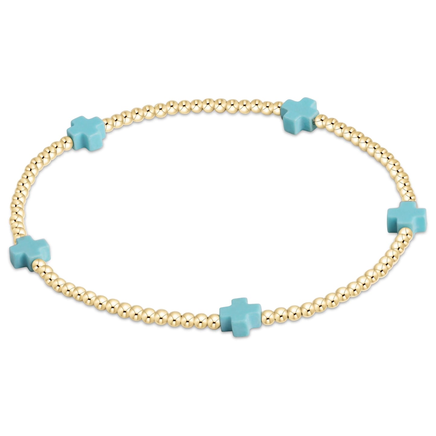 ENewton Signature Cross Small Cross 2mm Bracelet - Gold