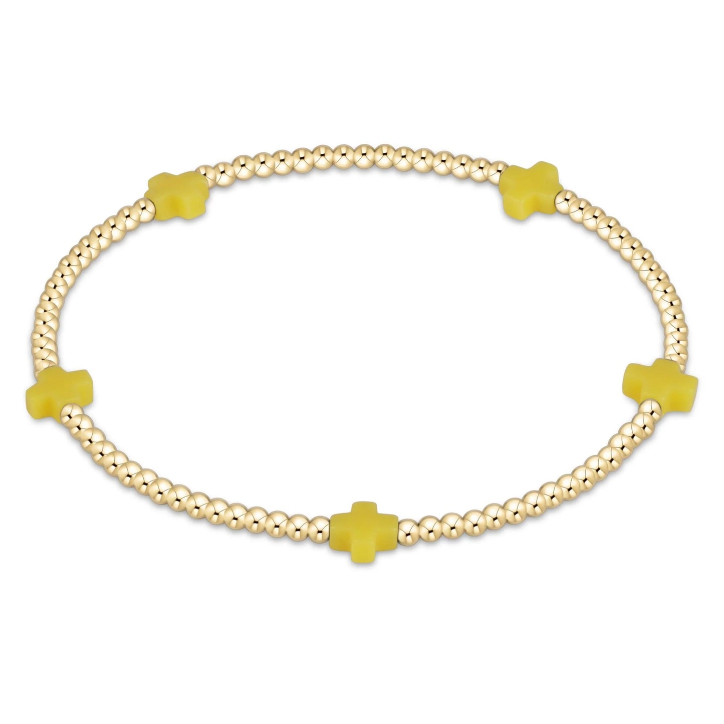 ENewton Signature Cross Small Cross 2mm Bracelet - Gold