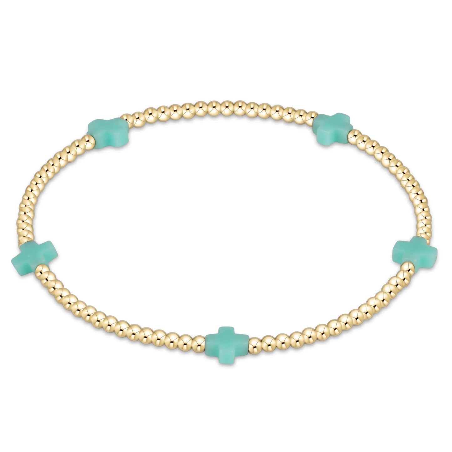 ENewton Signature Cross Small Cross 2mm Bracelet - Gold