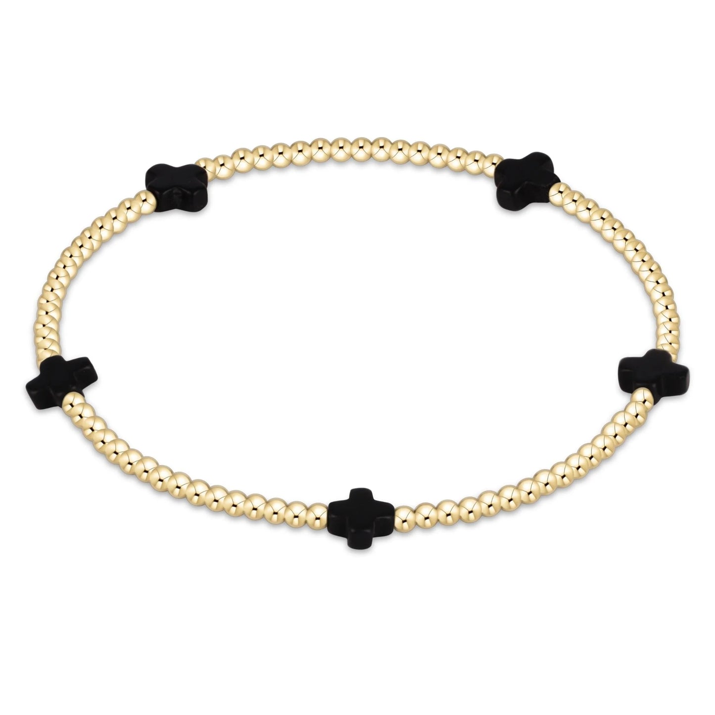 ENewton Signature Cross Small Cross 2mm Bracelet - Gold