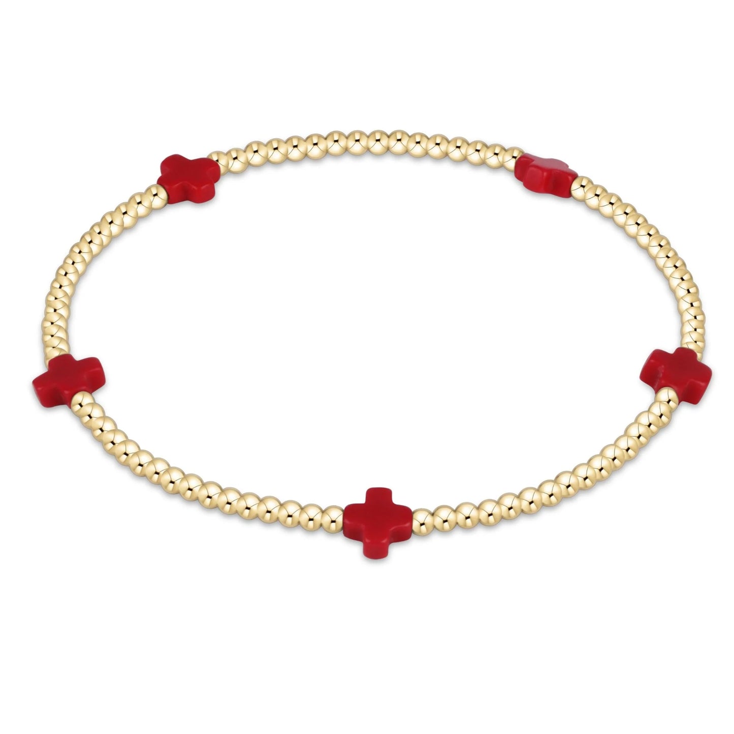 ENewton Signature Cross Small Cross 2mm Bracelet - Gold