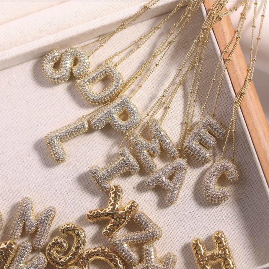 Bubble Initial Necklace