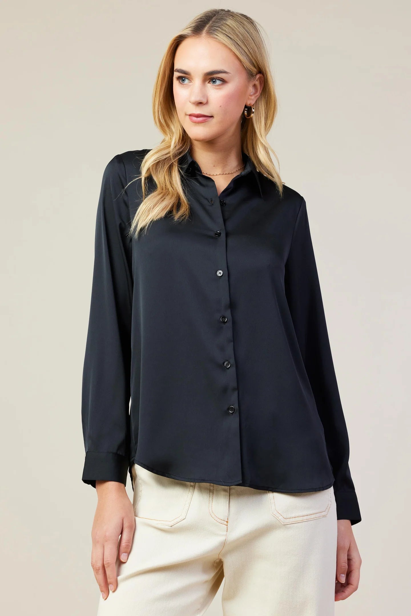 Skies Are Blue Black Blouse