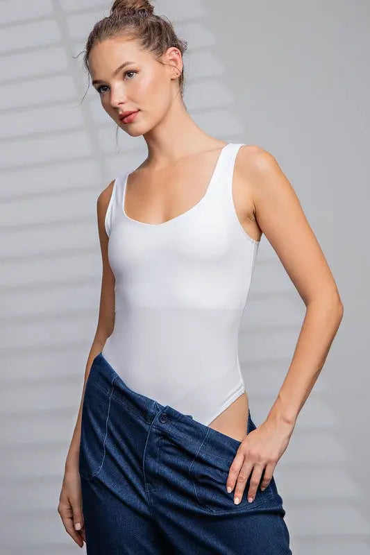 White Sleeveless Bodysuit