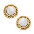 Susan Shaw Gold with Coin Pearl Pierced Earrings