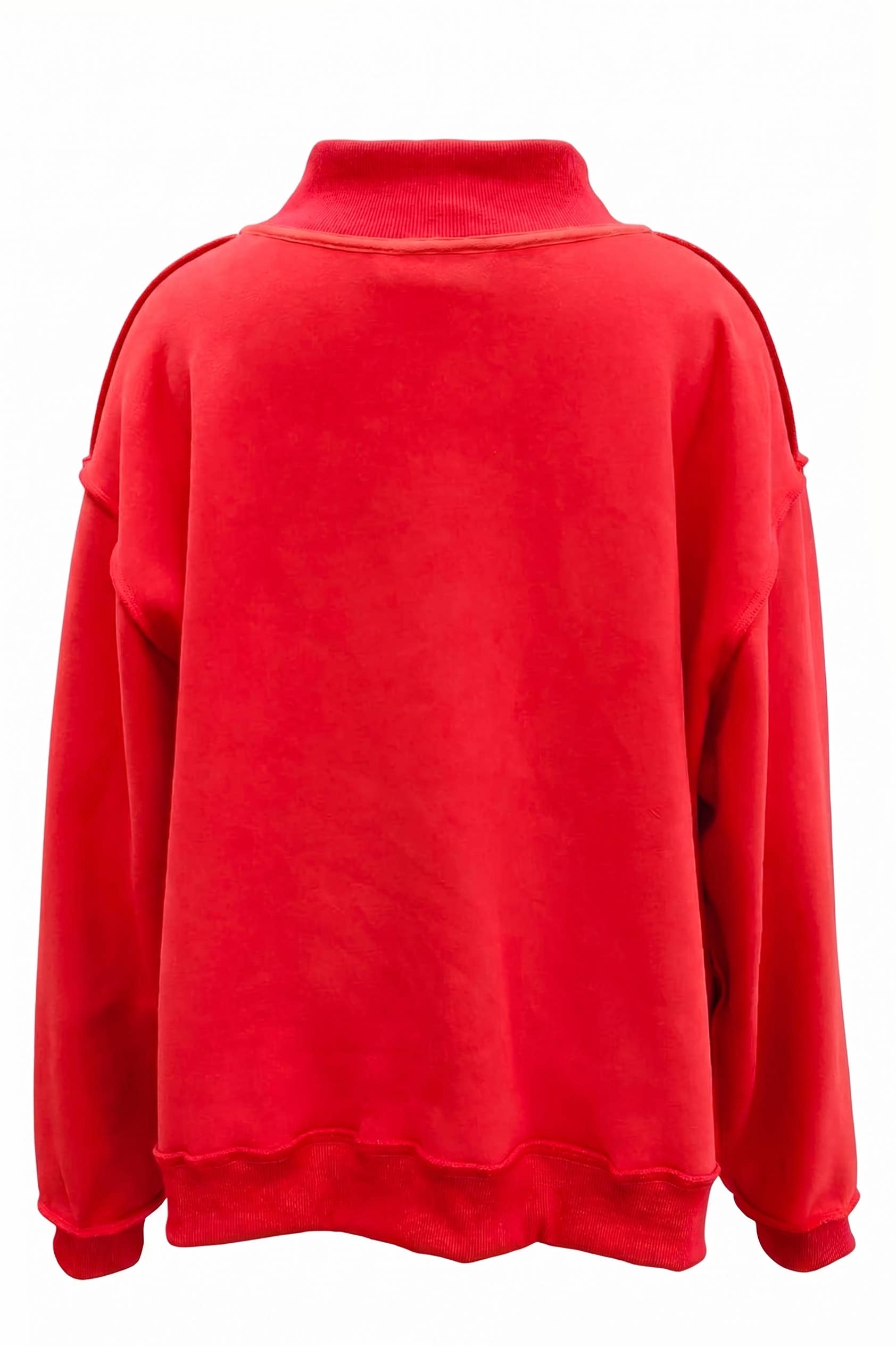 Merry Embroidered Mock Neck Sweatshirt