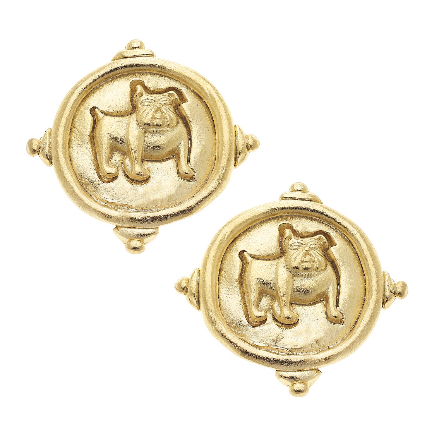 Susan Shaw Bulldog Pierced Earrings