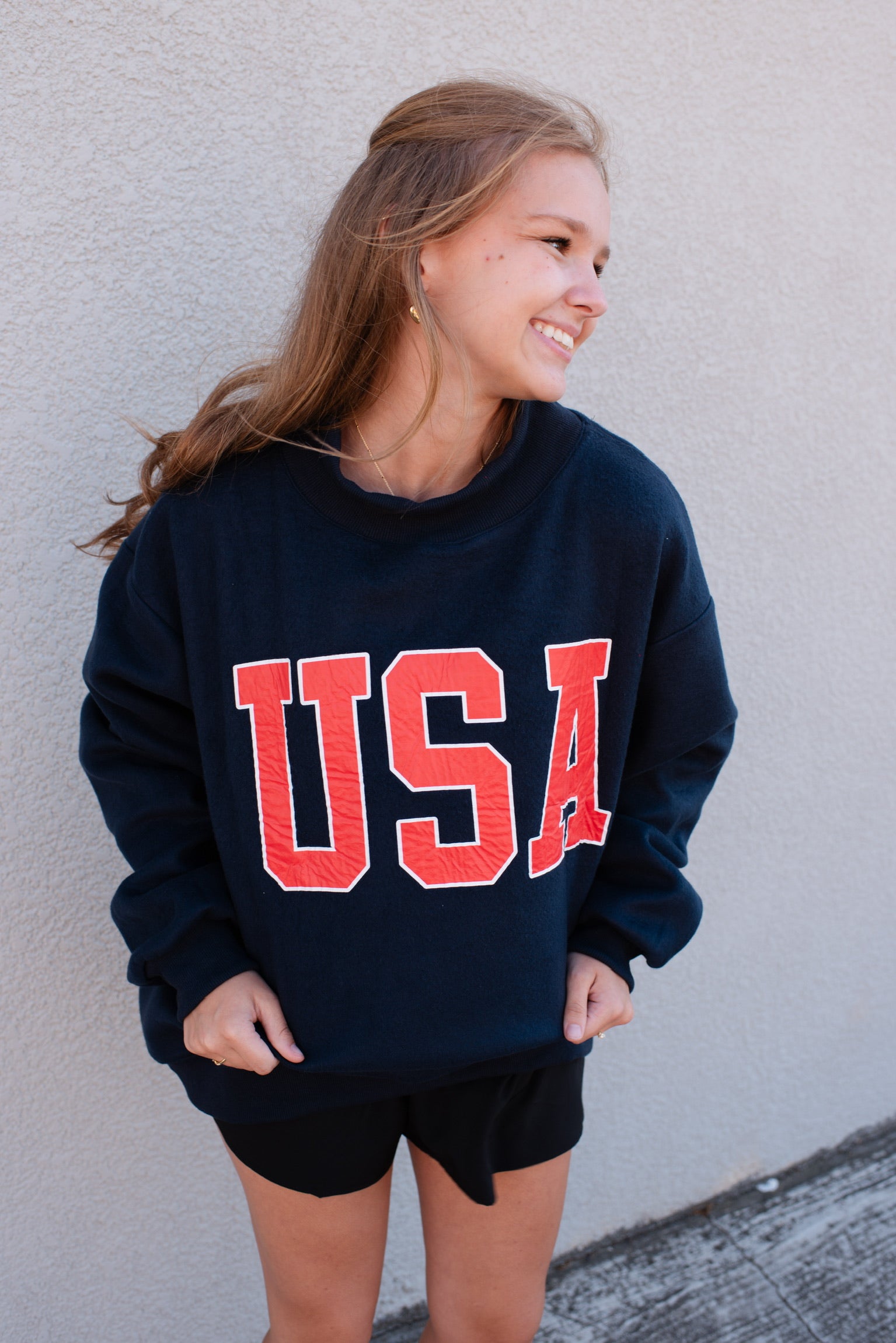 USA & FLAG Reversible MockNeck Sweatshirt