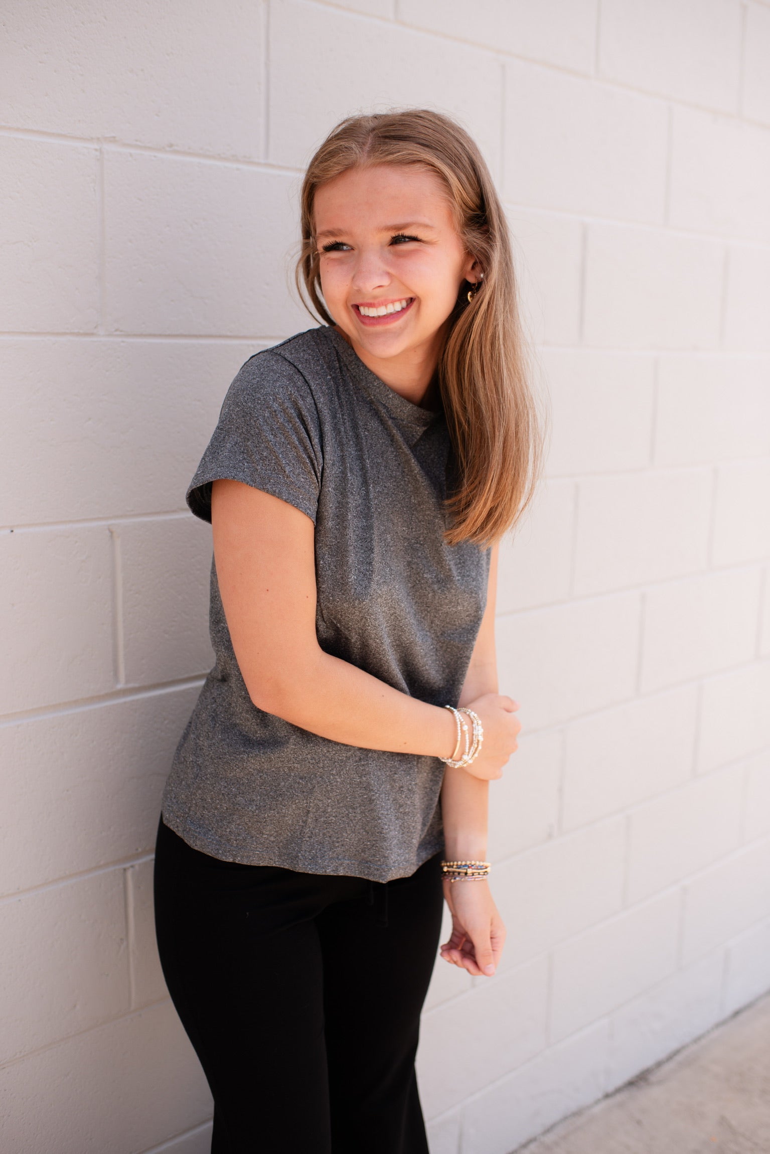 Grey Crossover Top