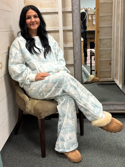 Christmas Toile Set Pant