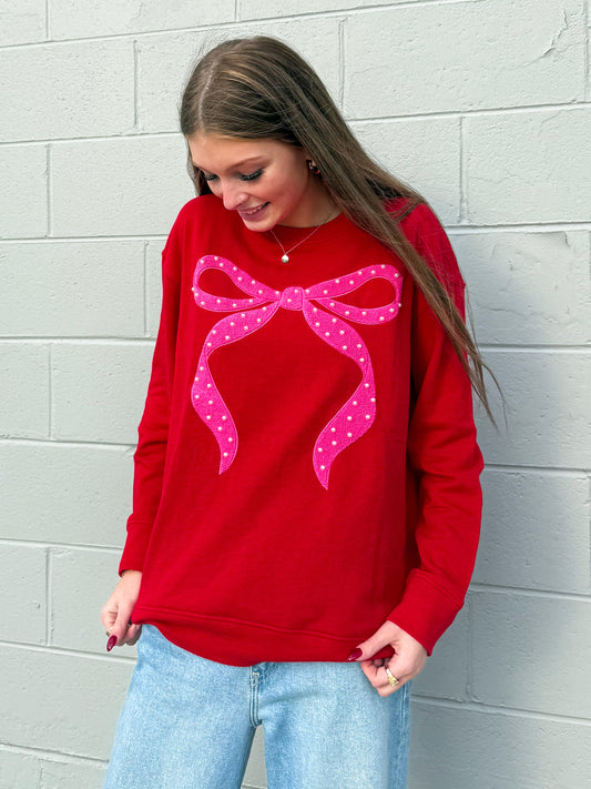 Pearl Bow Sweatshirt