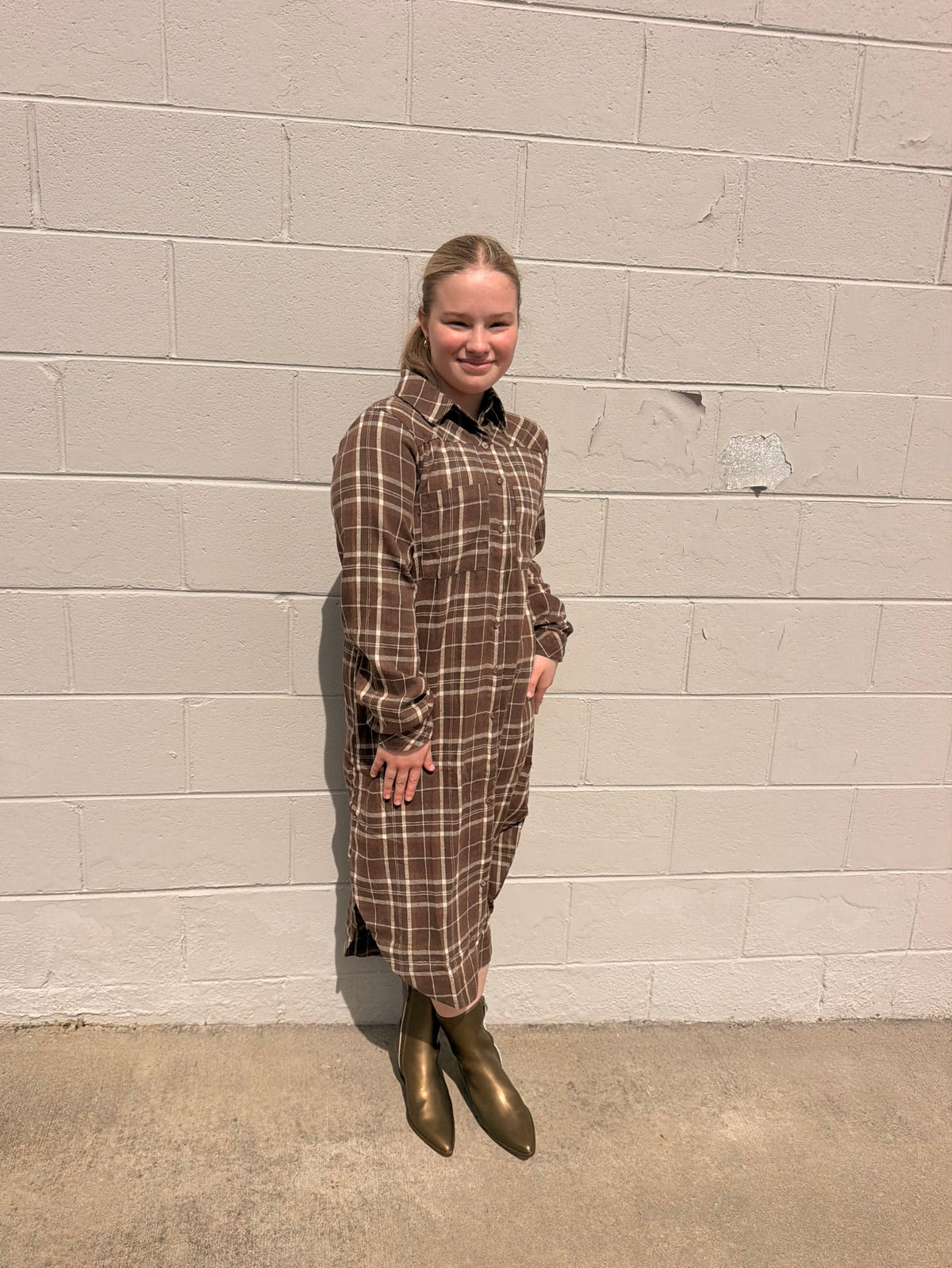 Morocan Flannel Midi-Dress