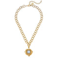 Susan Shaw Square White French Glass Necklace
