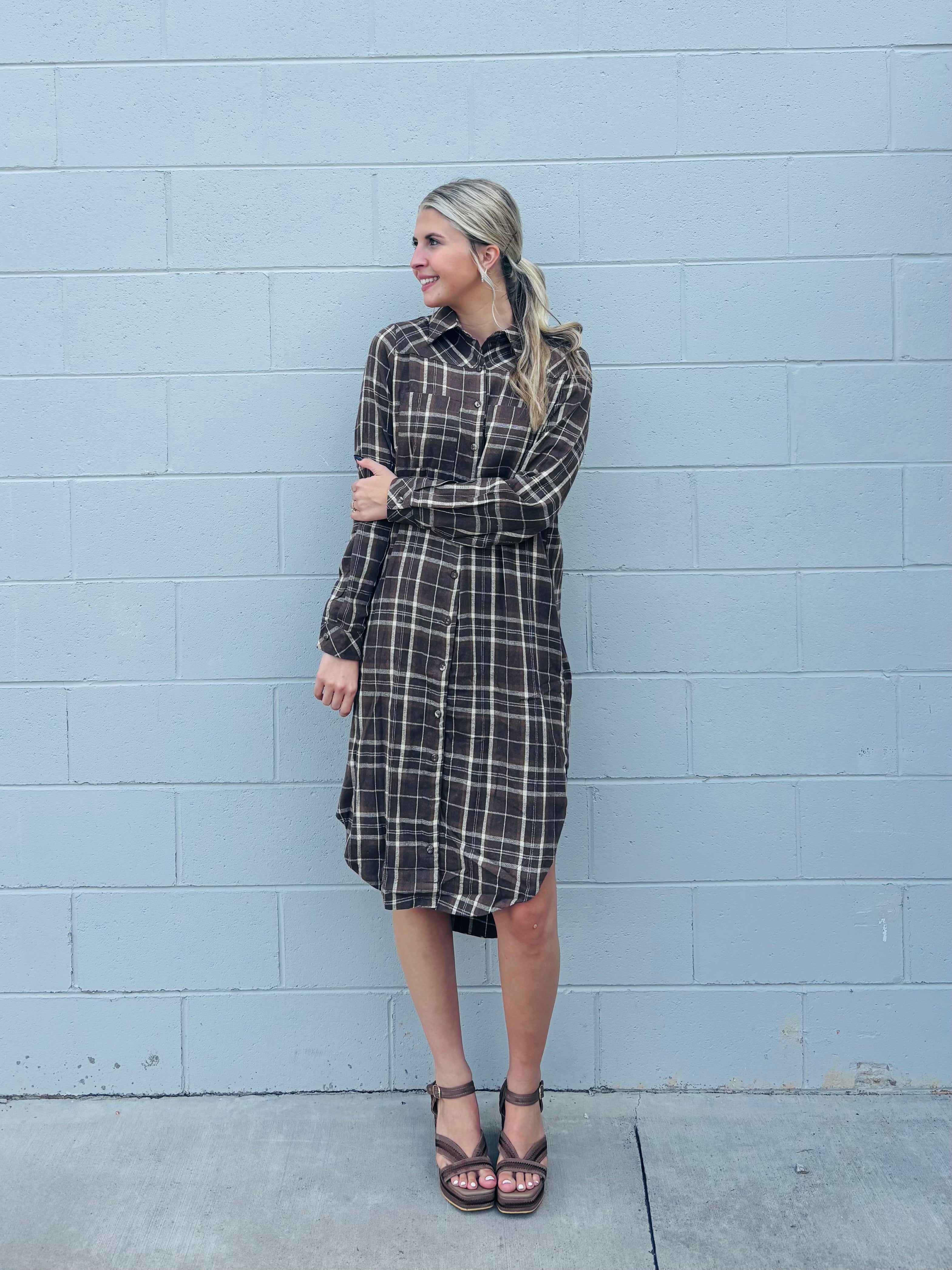 Morocan Flannel Midi-Dress