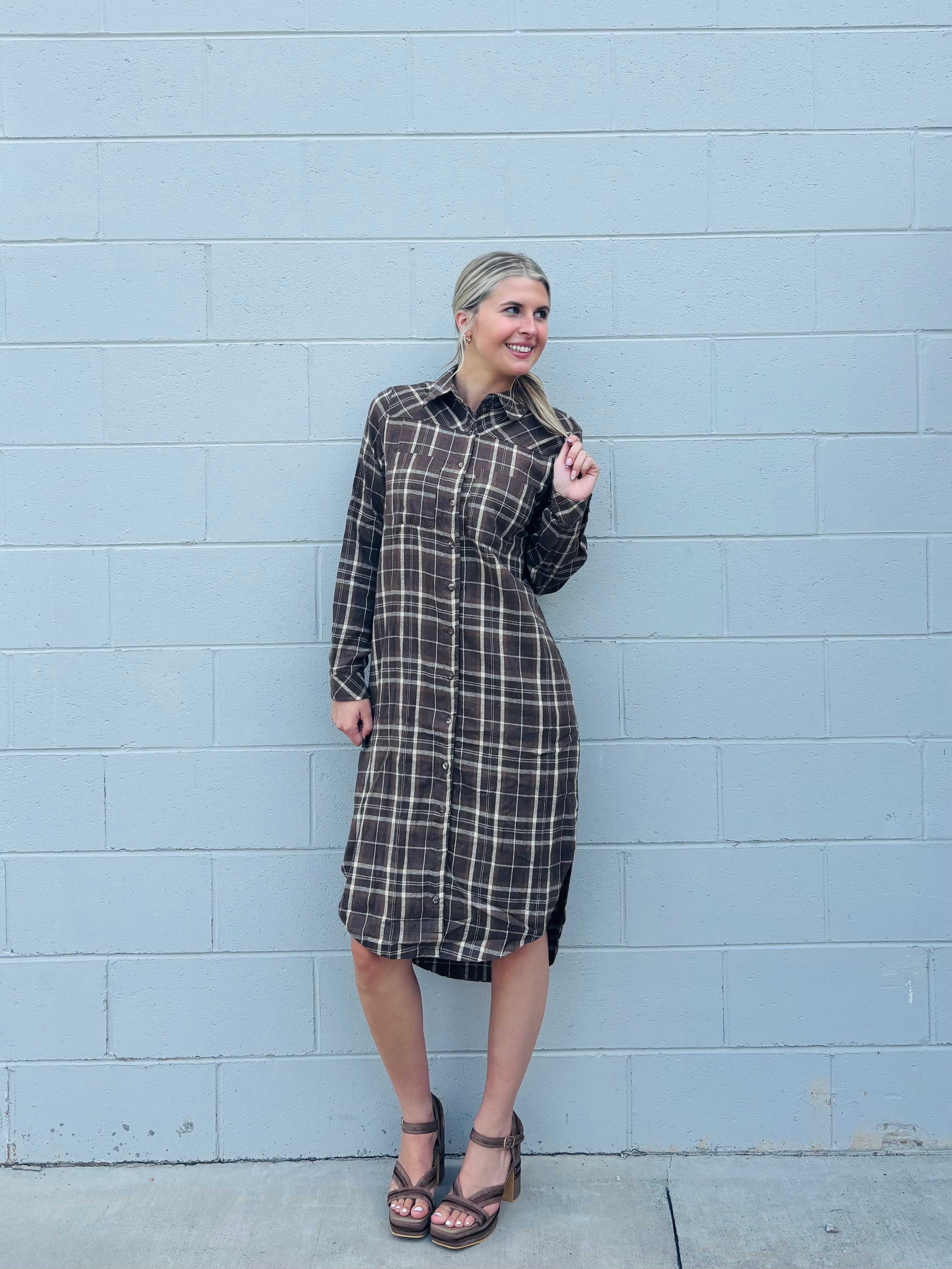 Morocan Flannel Midi-Dress