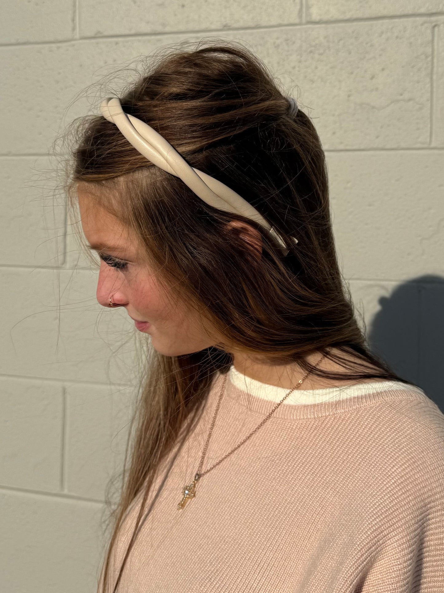 Faux Leather Twist Headband