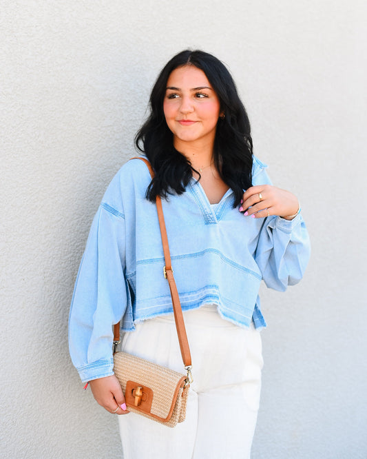 Azza Denim Long Sleeve Top