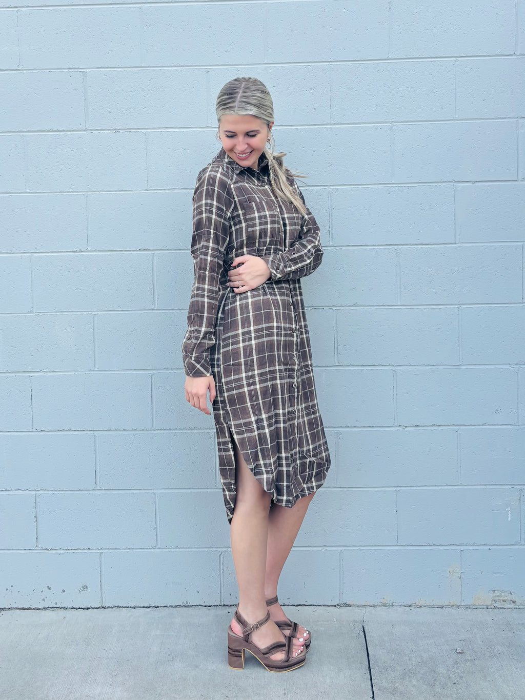 Morocan Flannel Midi-Dress