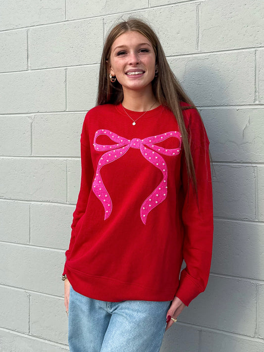 Pearl Bow Sweatshirt