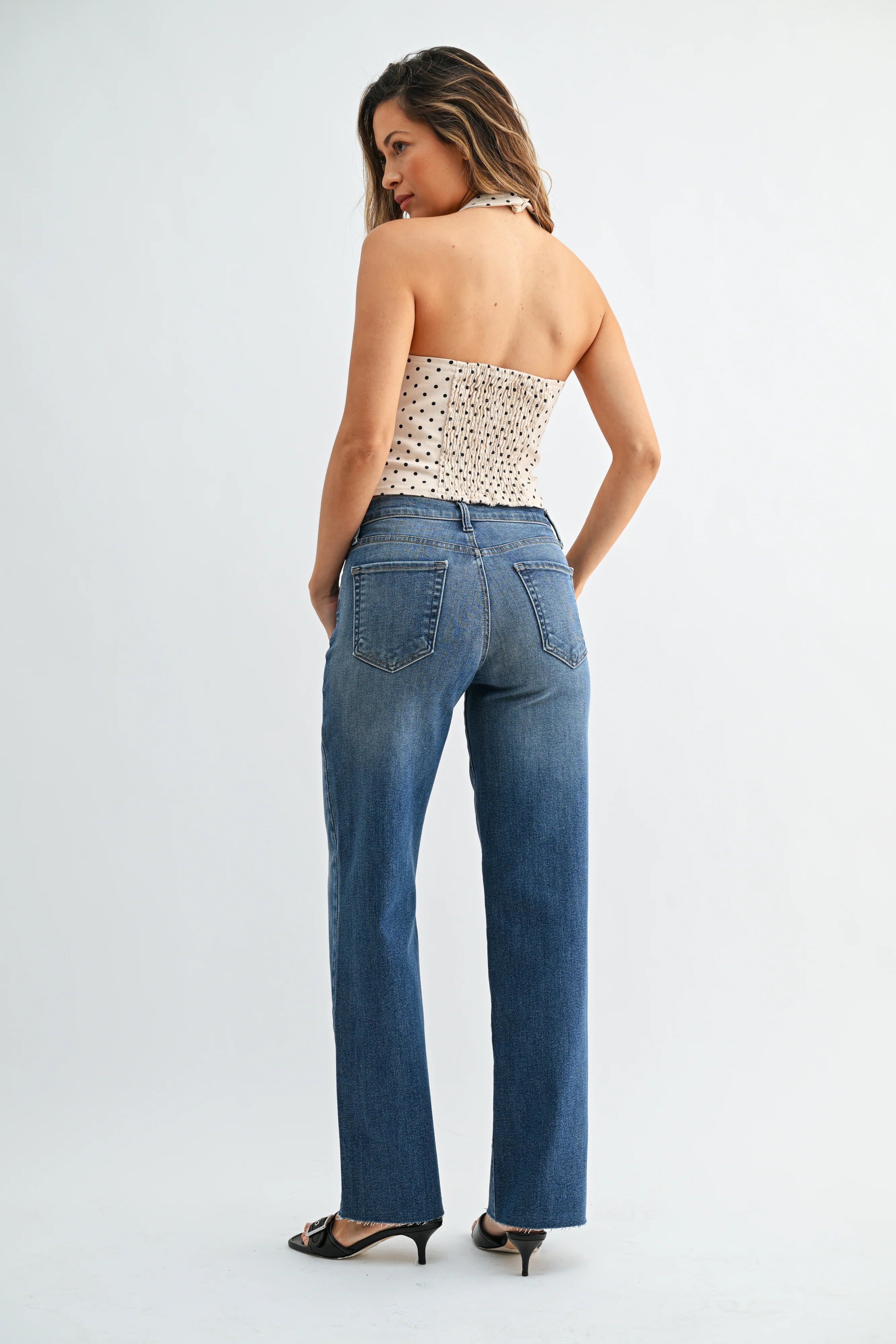 Just Black Denim Slim Palazzo Jeans