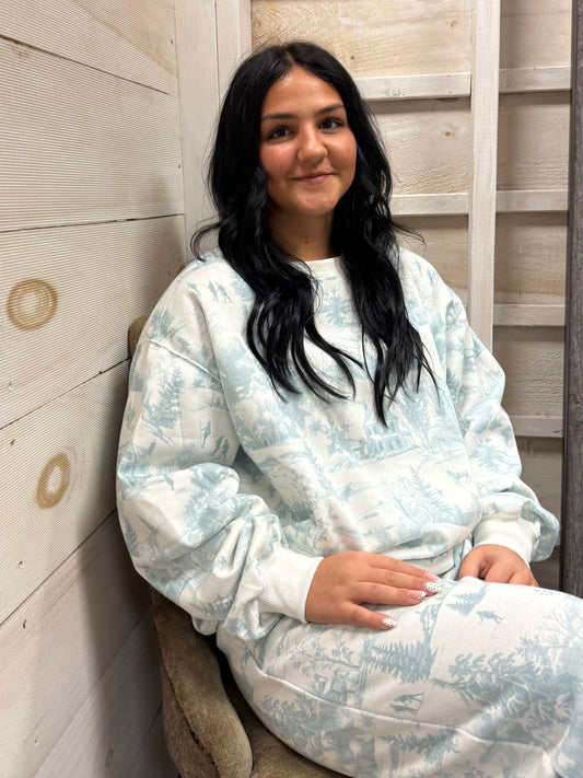 Christmas Toile Set Top