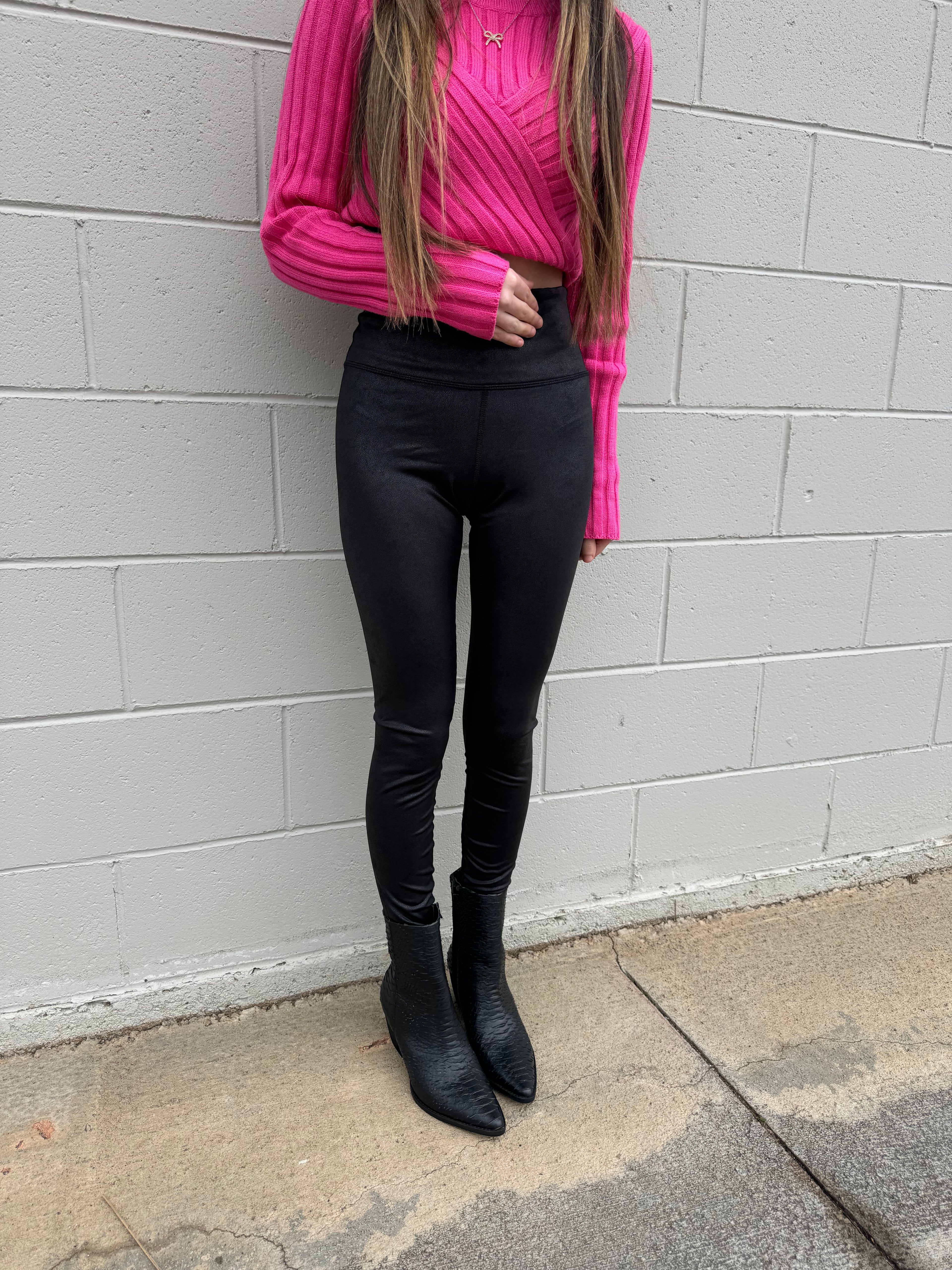 Faux Leather Full Length Leggings