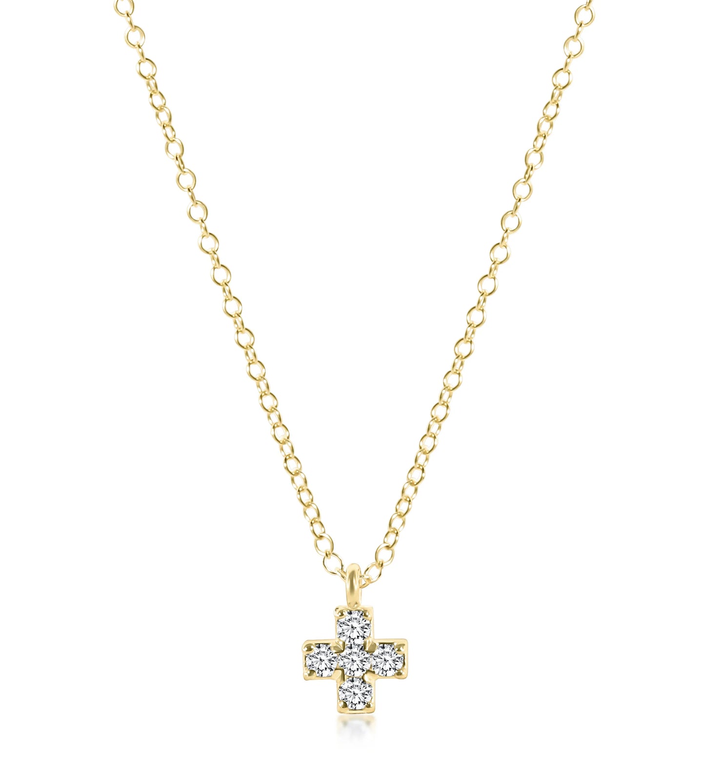 ENewton Couture - 14kt gold and diamond signature cross necklace