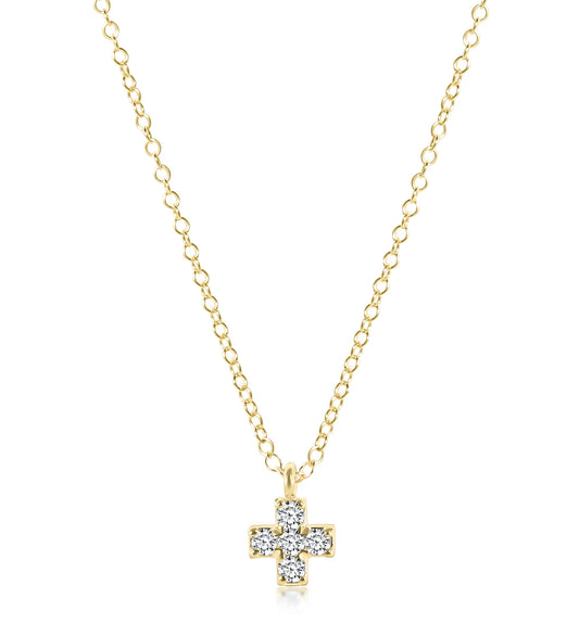 ENewton Couture - 14kt gold and diamond signature cross necklace