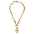 Susan Shaw Gold Cross Front Toggle Necklace