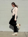 Josiah Washed Black HR Utility Wide Leg