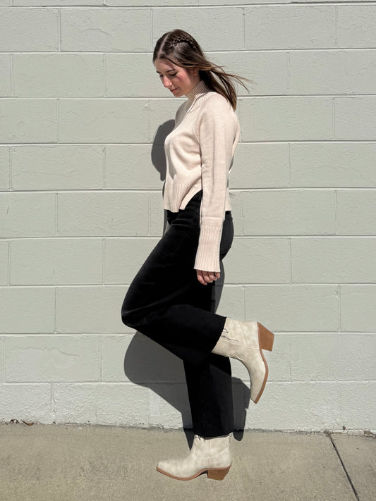 Josiah Washed Black HR Utility Wide Leg