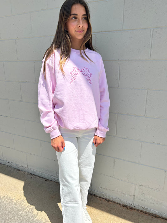 Pretty In Pink Bow Crewneck