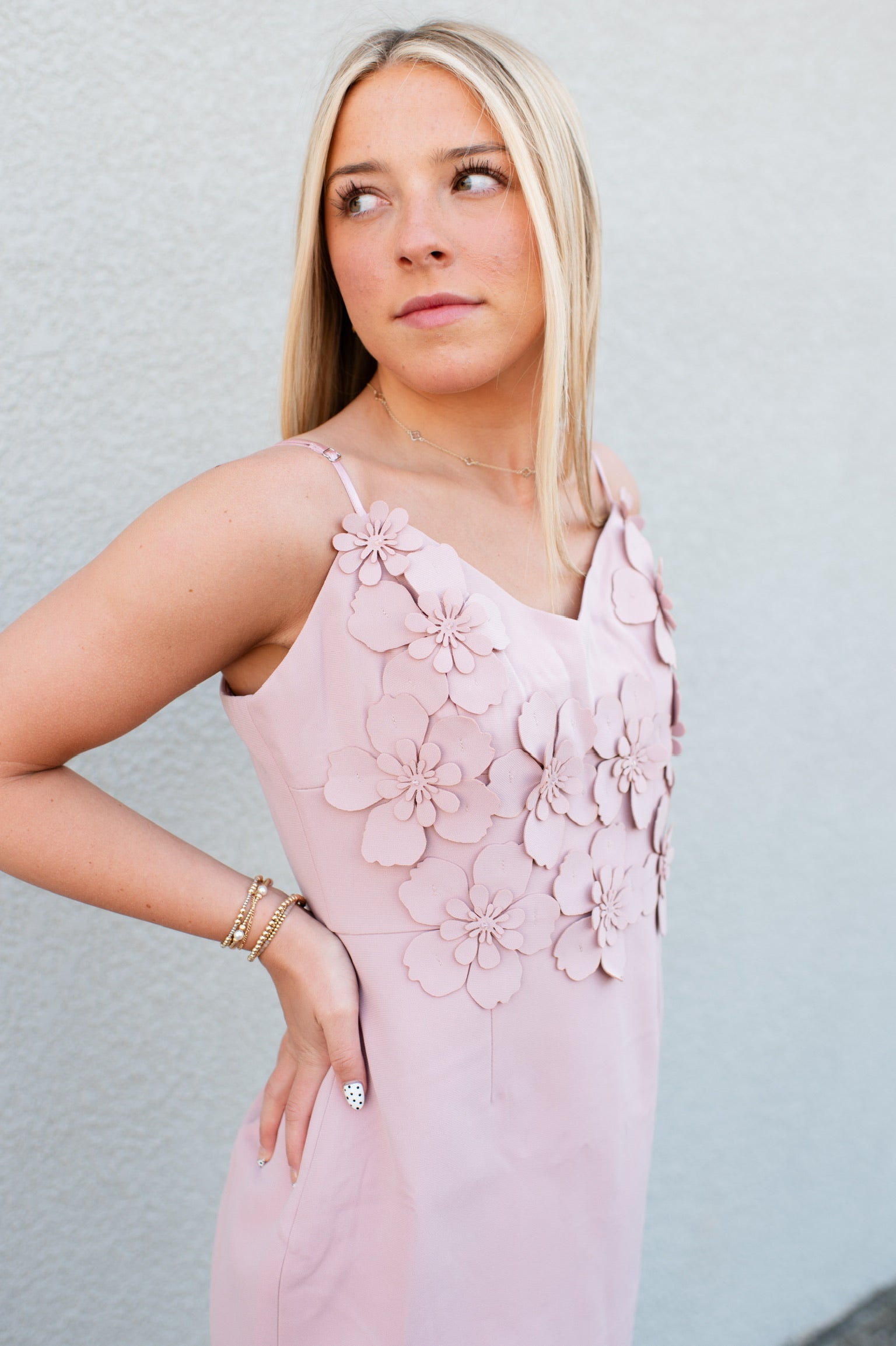 Romantic Bodycon Mini Dress Small / DUSTY PINK