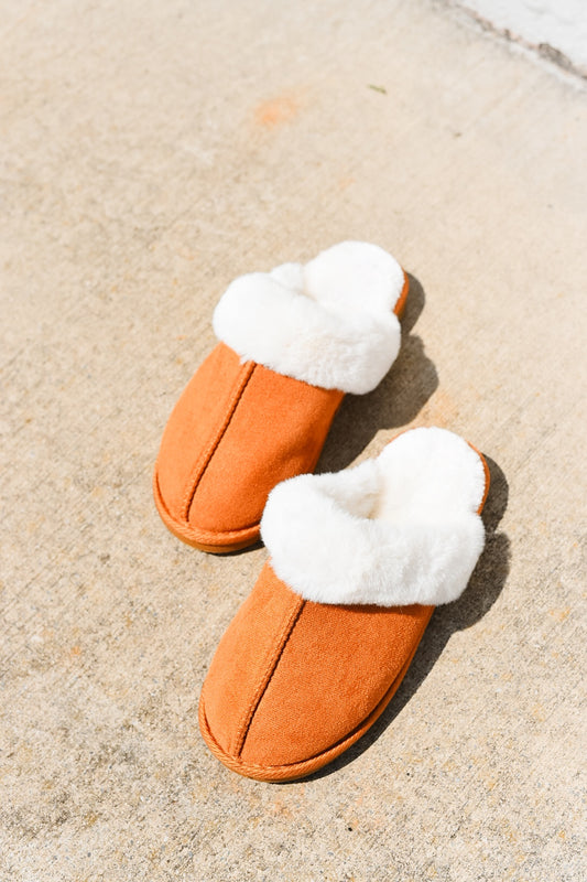 Chestnut Faux Fur Slippers